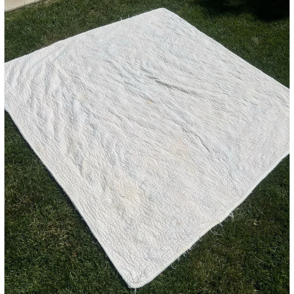 Vintage Hexagon Grandmother's Flower Garden Quilt Hand Made 79